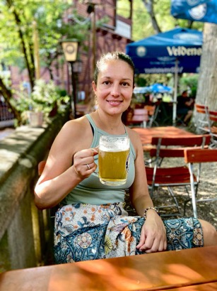 Im Biergarten Zollhof in Nürnberg.