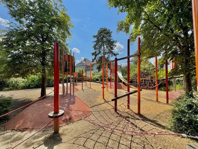 Der Spielplatz im Archivpark in Nürnberg.